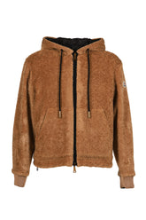 ZIP UP CARDIGAN / CAMEL X BLK