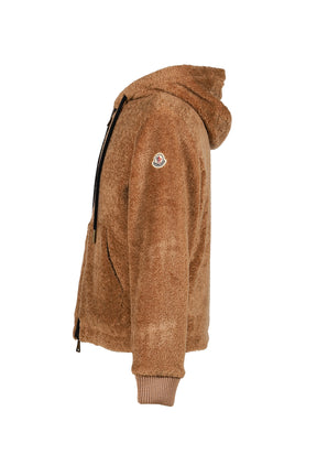 ZIP UP CARDIGAN / CAMEL X BLK