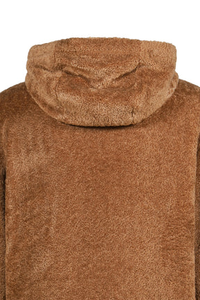 ZIP UP CARDIGAN / CAMEL X BLK