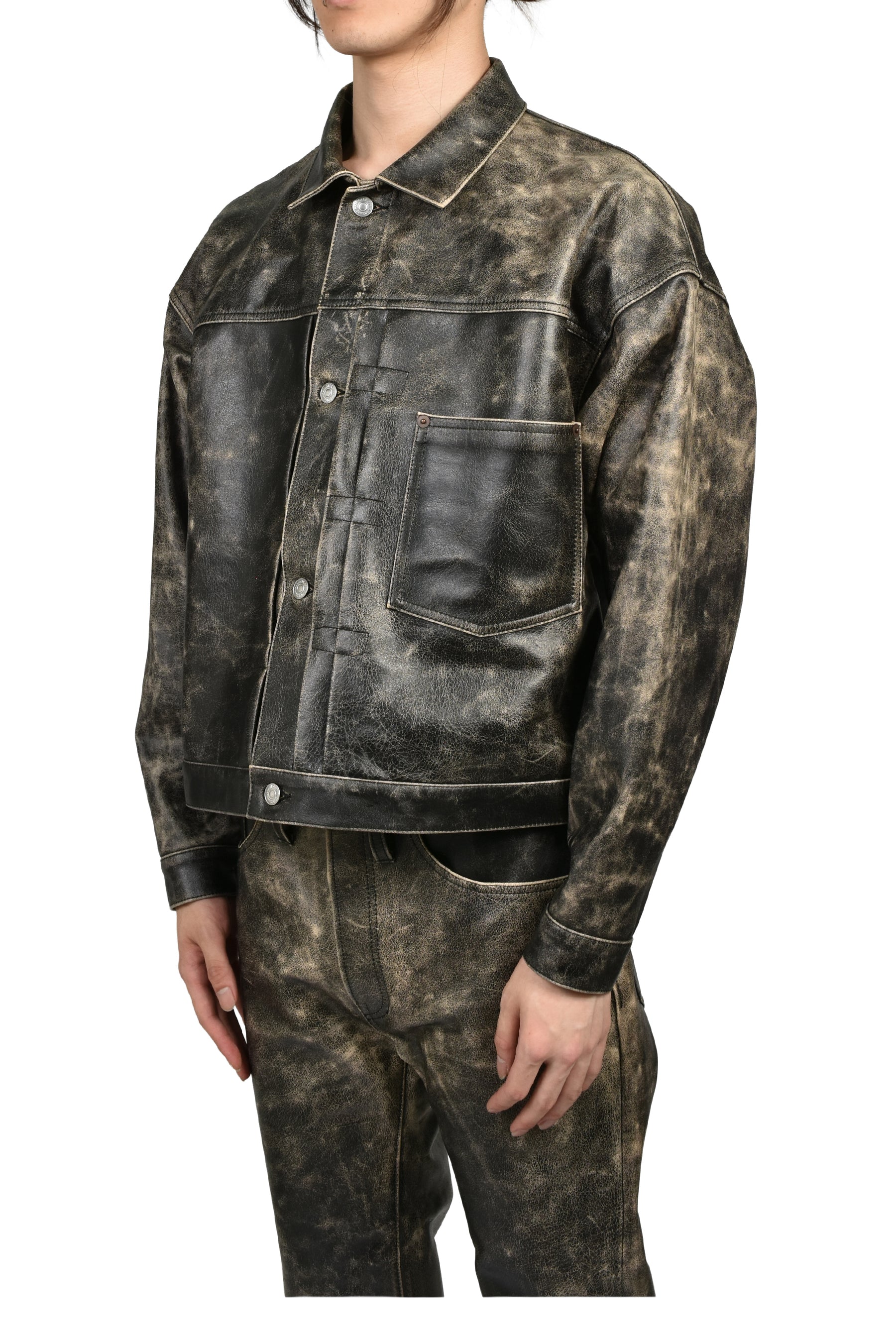 BBJ_LEATHER JACKET/LEATHER / BLK
