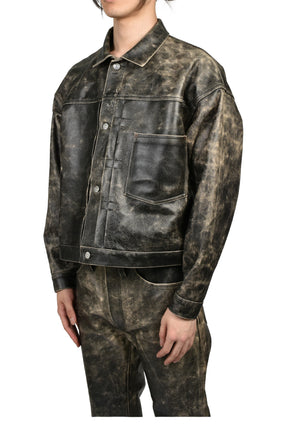 BBJ_LEATHER JACKET/LEATHER / BLK