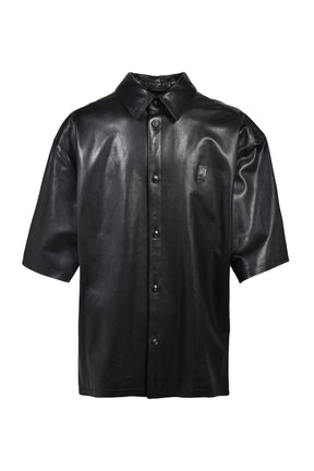 LEATHER MA OVERSIZED SHIRT / BLK