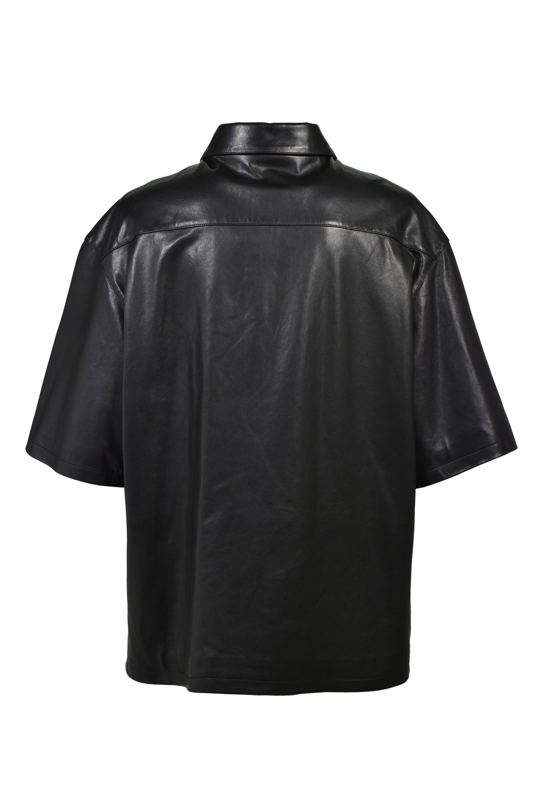LEATHER MA OVERSIZED SHIRT / BLK