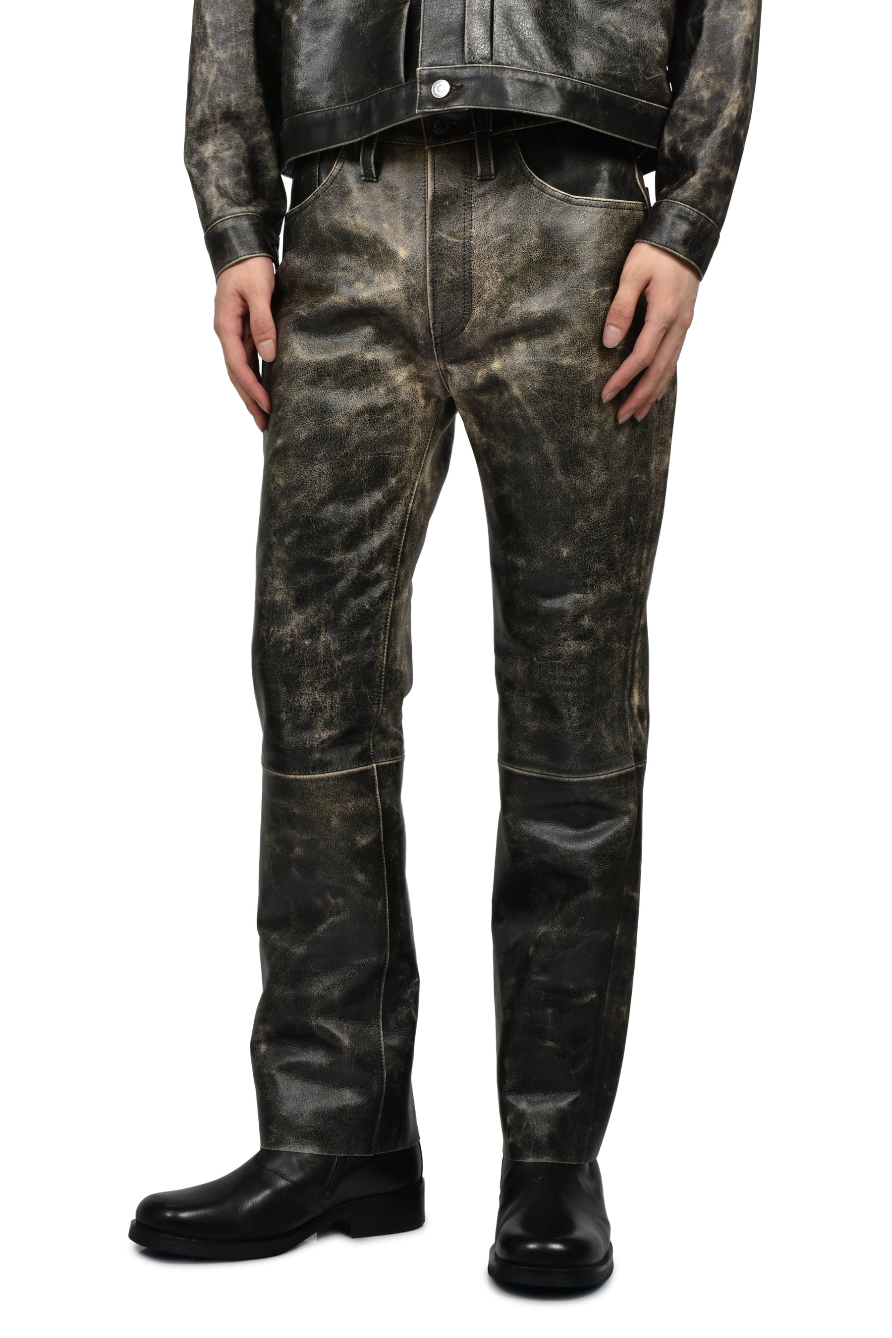 BBJ_LEATHER PANTS/LEATHER / BLK