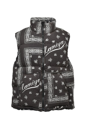OG BANDANA DISCHARGE DOWN VEST / BLK