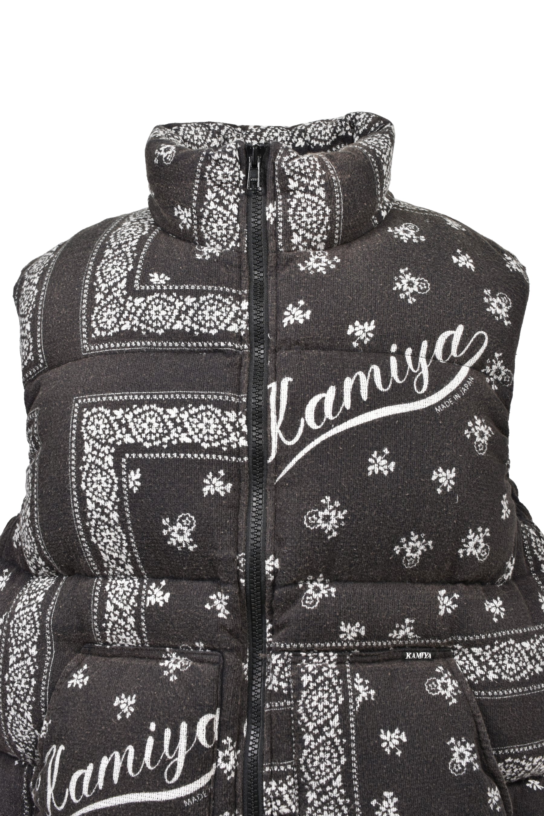 OG BANDANA DISCHARGE DOWN VEST / BLK