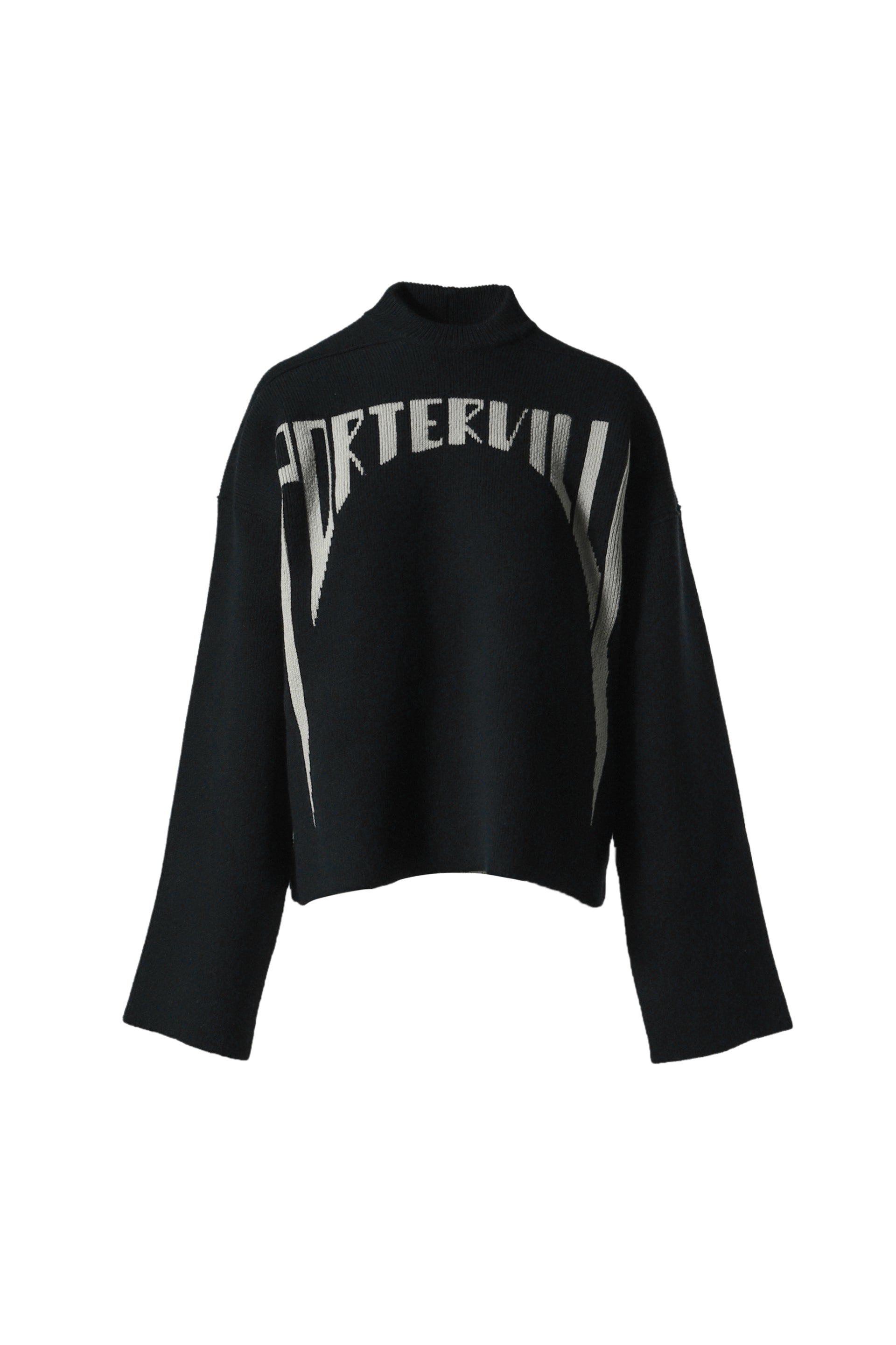 VAQUERA ヴァケラ FW25 SHOULDERPAD SWEATSHIRT KNIT / BLK - NUBIAN