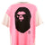 BAPE_SS TEE/HANDPRINT/WHT+PNK / WHT X PNK
