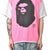 SAINT Mxxxxxx × A BATHING APE® BAPE_SS TEE/HANDPRINT/WHT+PNK / WHT X PNK