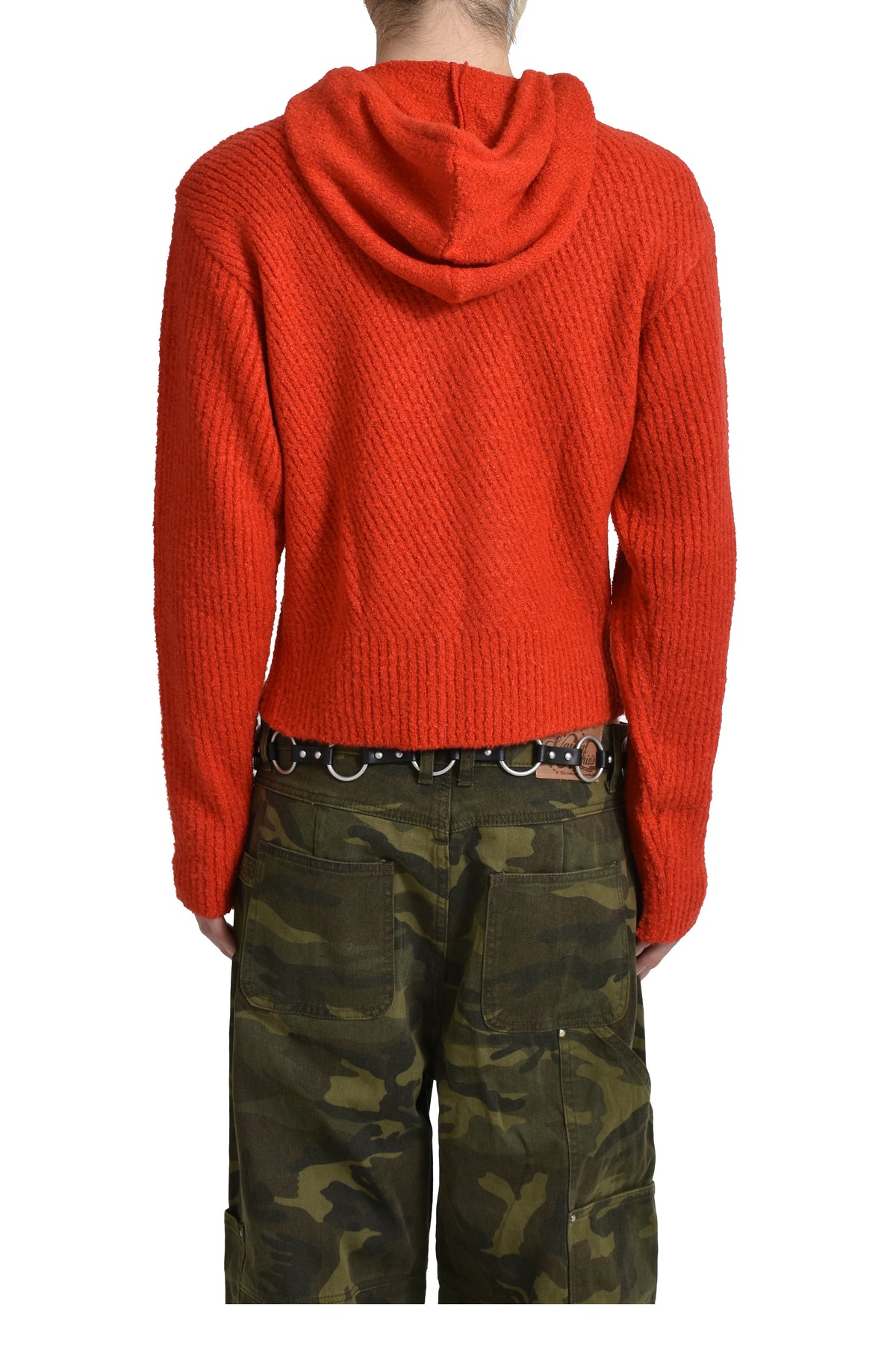 MORO KNITTED HOODIE ZIP-UP / RED