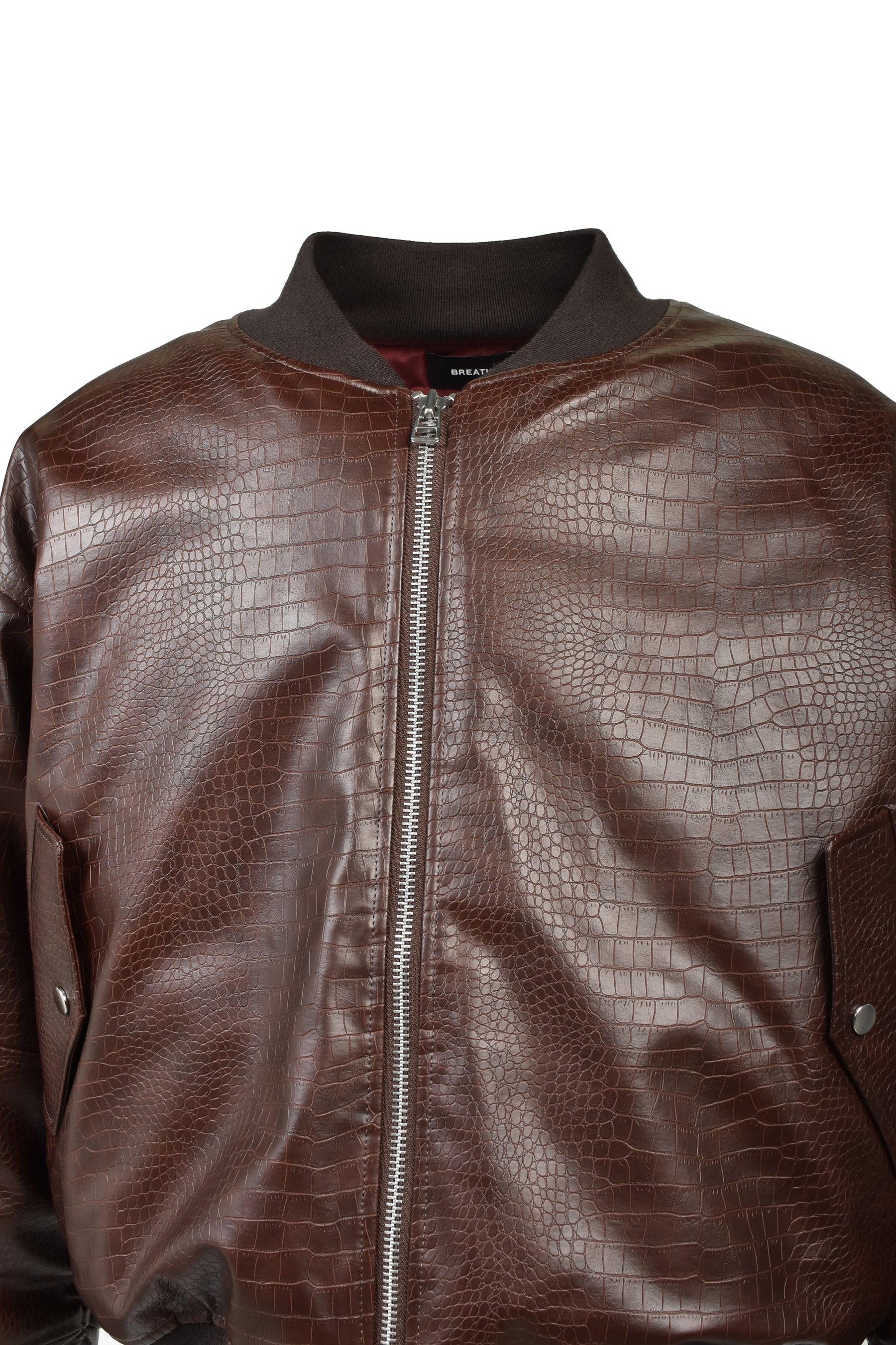 FAUX CROCODILE BOMBER JACKET / BRW
