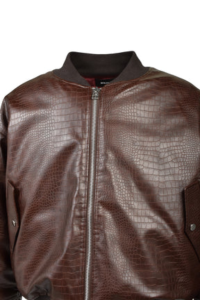 FAUX CROCODILE BOMBER JACKET / BRW