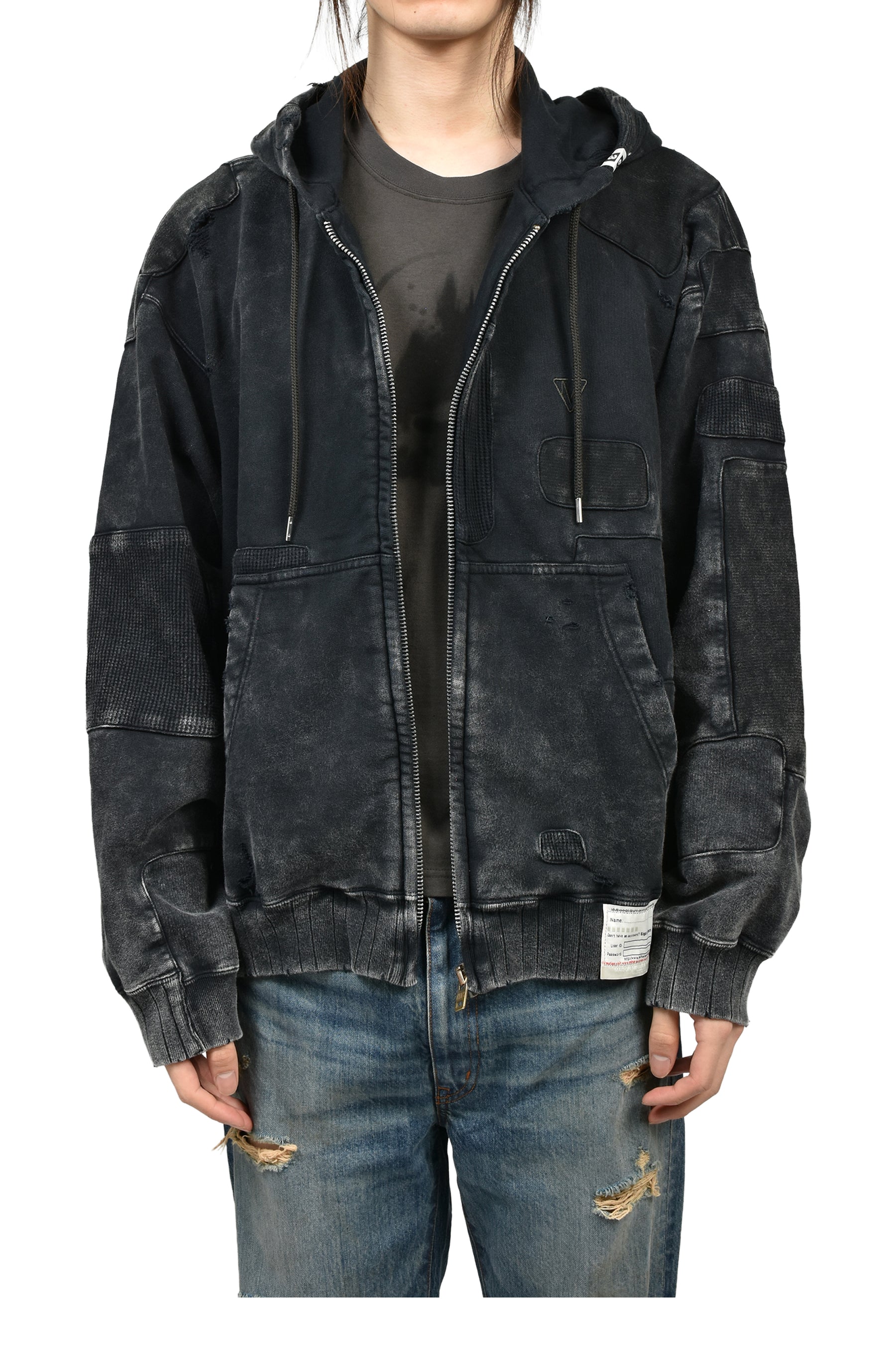 BLEACHED REPAIR PARKA / BLK