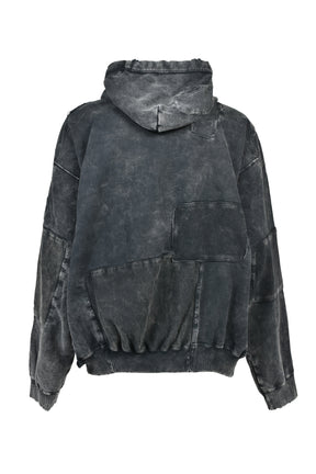 BLEACHED REPAIR PARKA / BLK