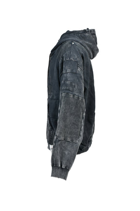 BLEACHED REPAIR PARKA / BLK