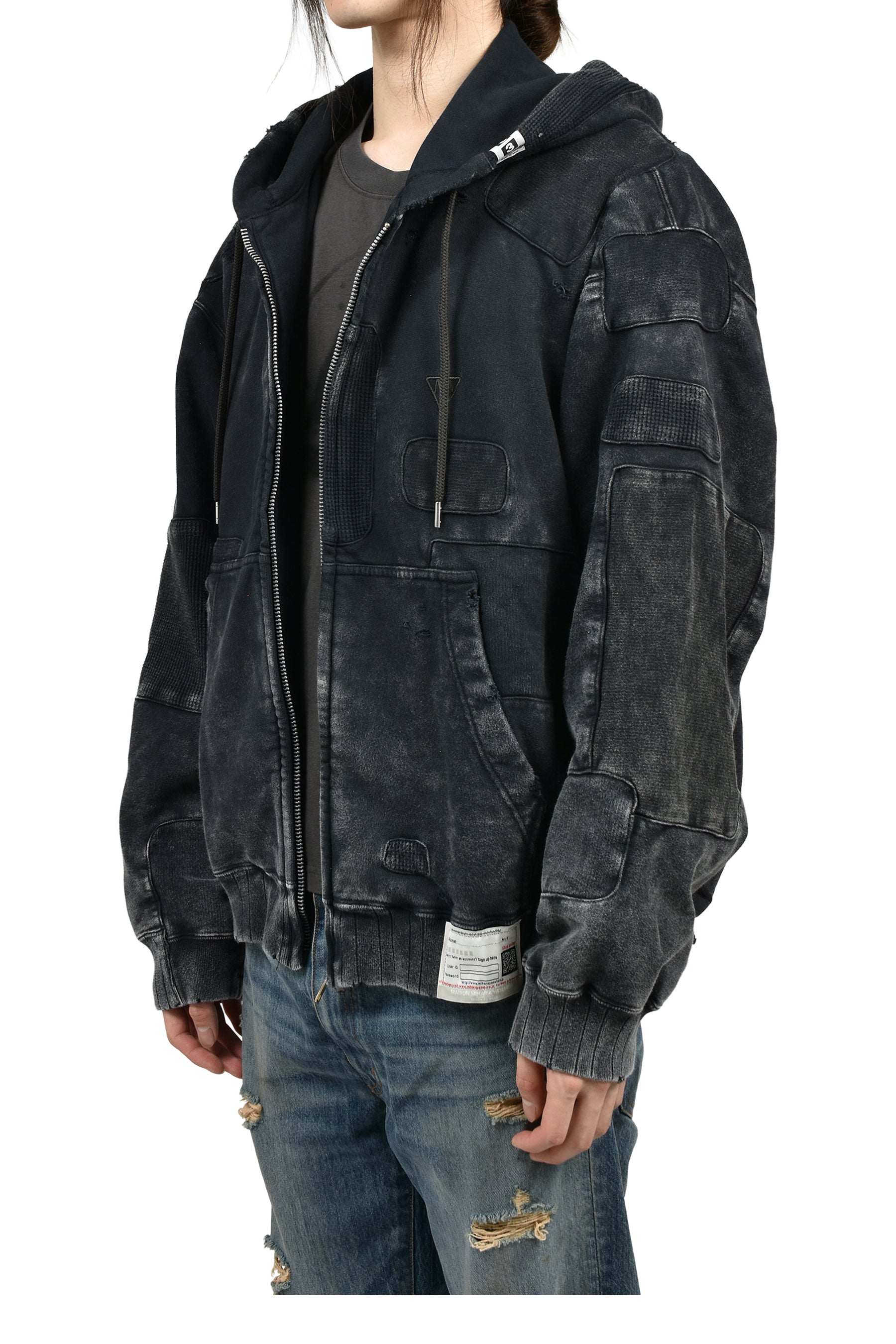 BLEACHED REPAIR PARKA / BLK