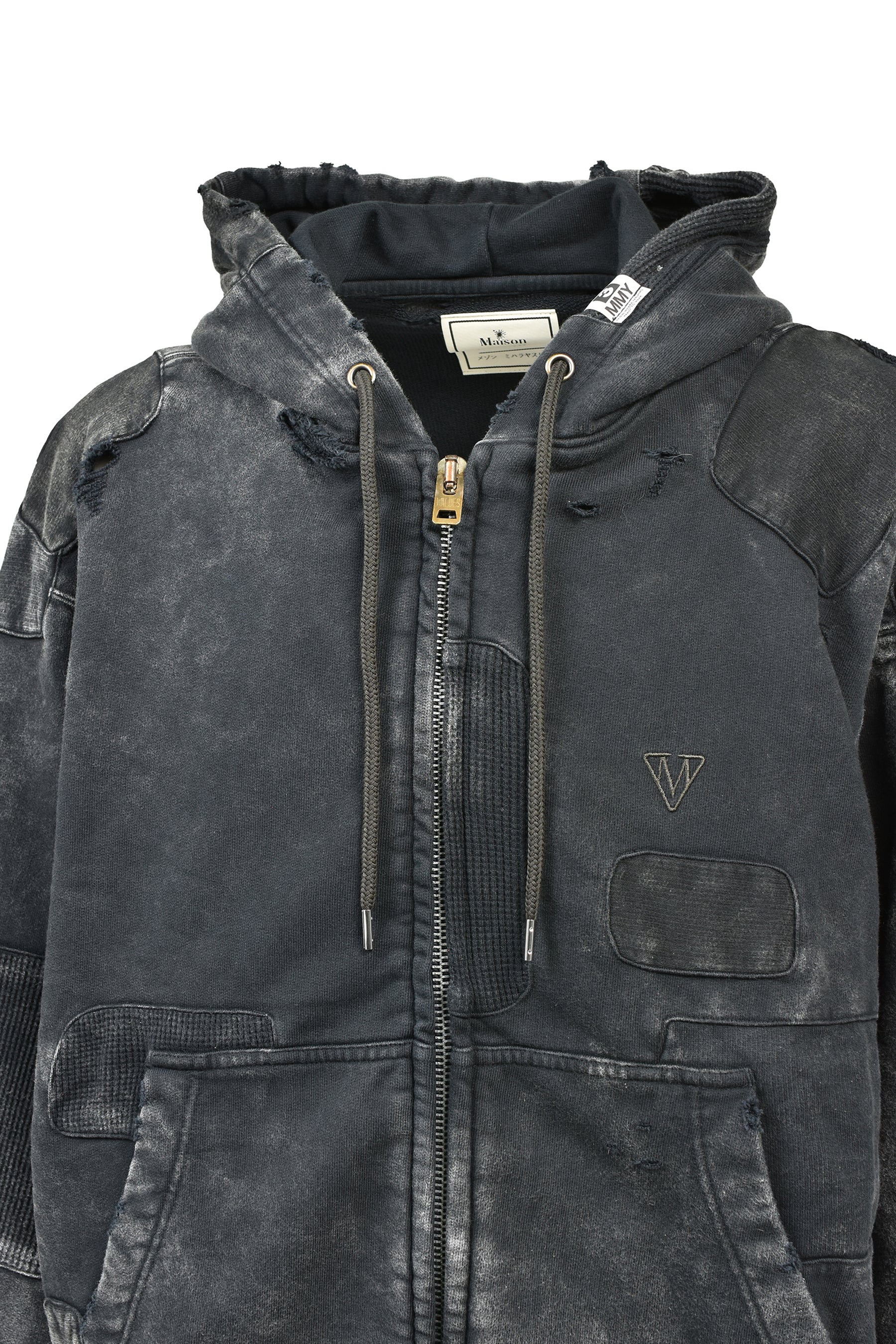 BLEACHED REPAIR PARKA / BLK