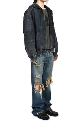 BLEACHED REPAIR PARKA / BLK