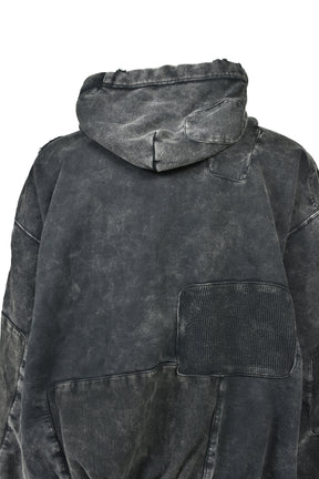 BLEACHED REPAIR PARKA / BLK