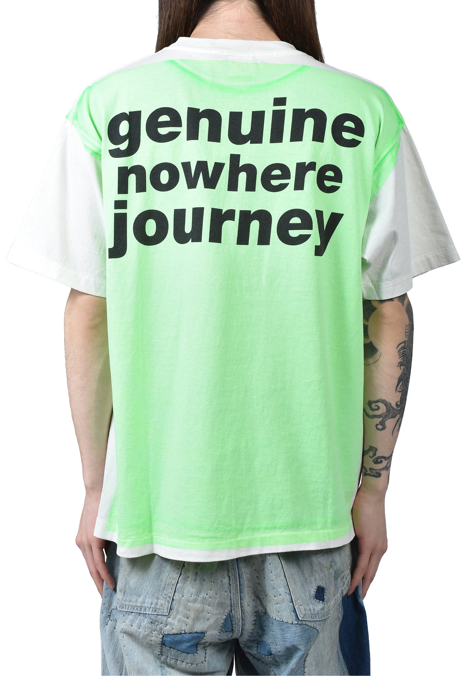 BAPE_SS TEE/HANDPRINT/WHT+GRN / WHT X GRN 