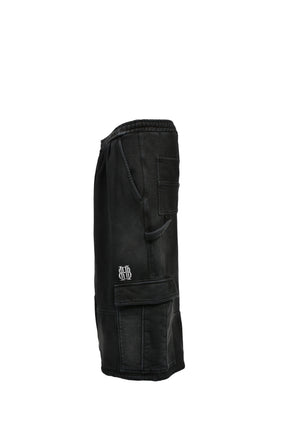 BH LOGO SWEAT CARGO SHORTS / BLK