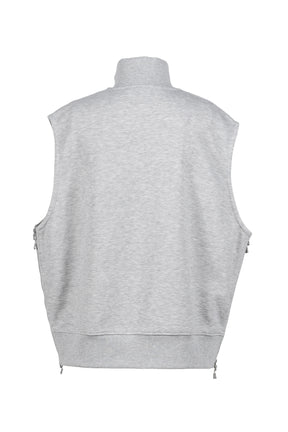TECH SWEAT ZIP VEST PULLOVER / HEATHER GRY