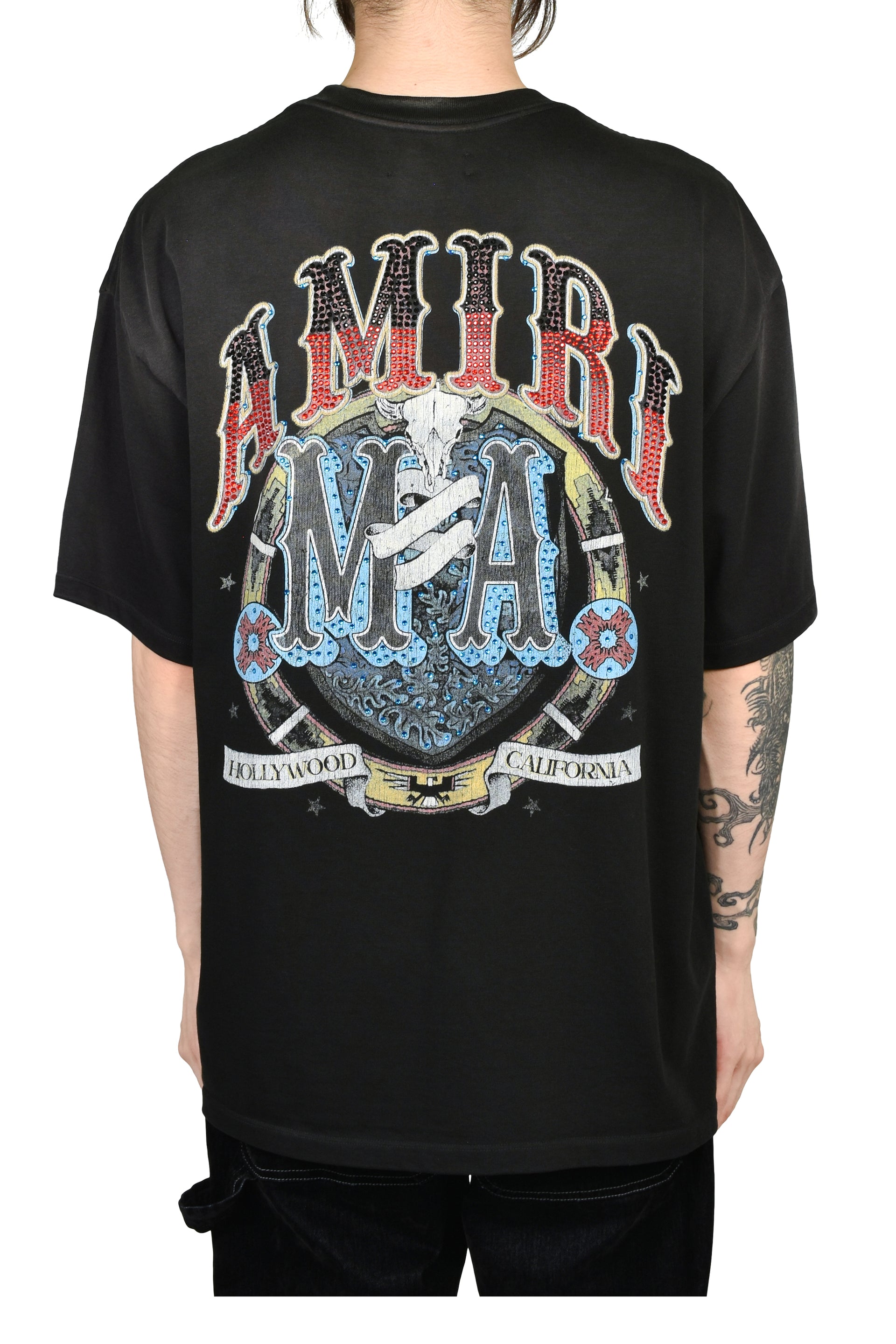 CRYSTAL AMIRI HOLLYWOOD OS TEE / BLK