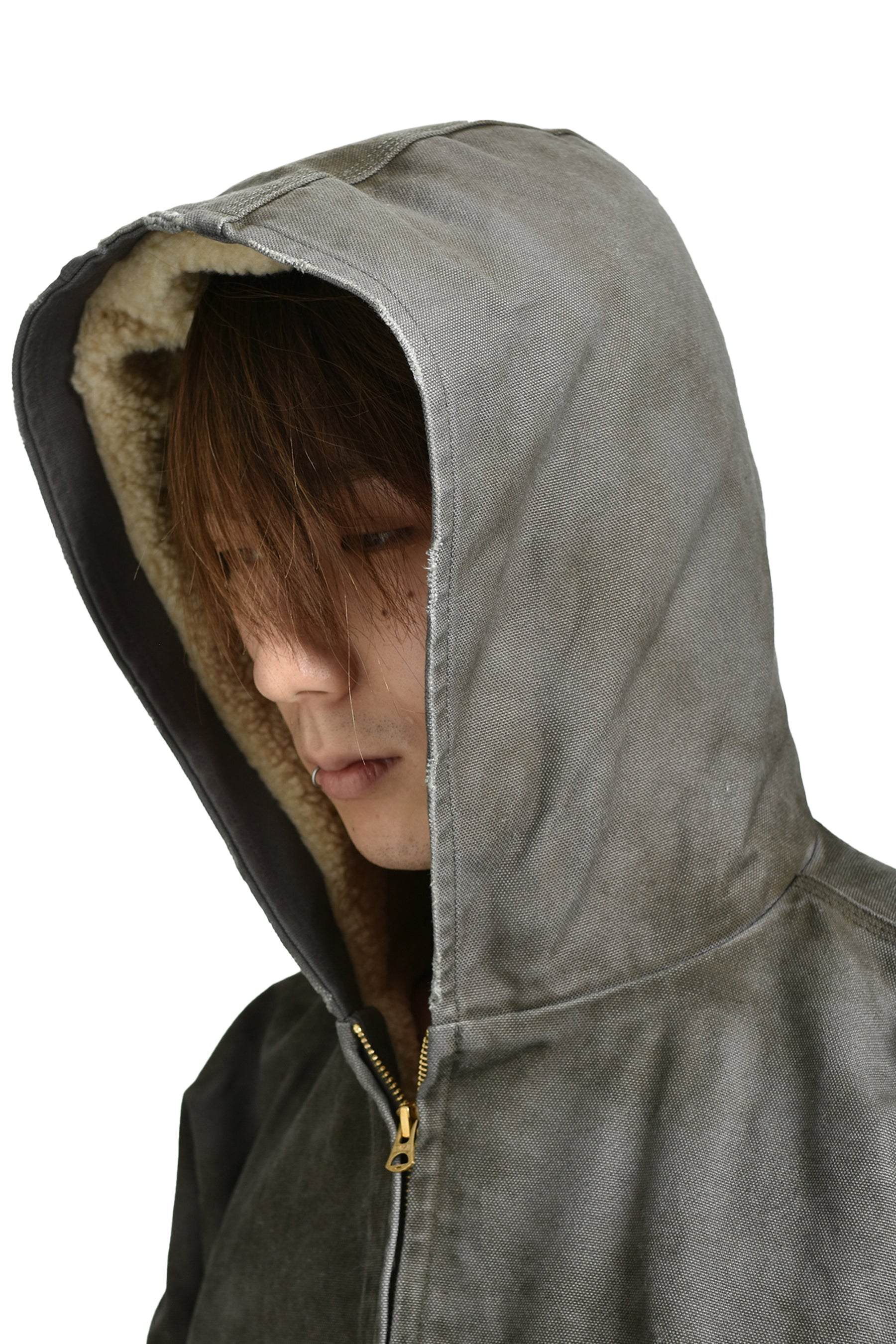 BORO BOA LINING DUCK ZIP PARKA / GRY 