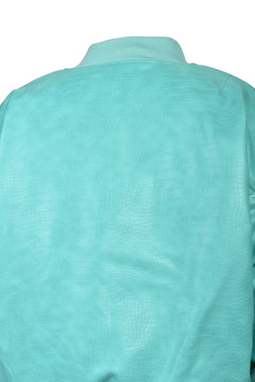 FAUX CROCODILE BOMBER JACKET / TUR