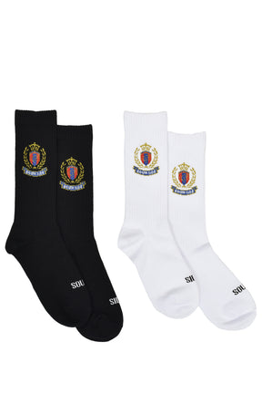 EMBLEM LOGO SOCKS 2PACK / BLK&WHT
