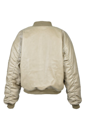 FAUX CROCODILE BOMBER JACKET / BEI