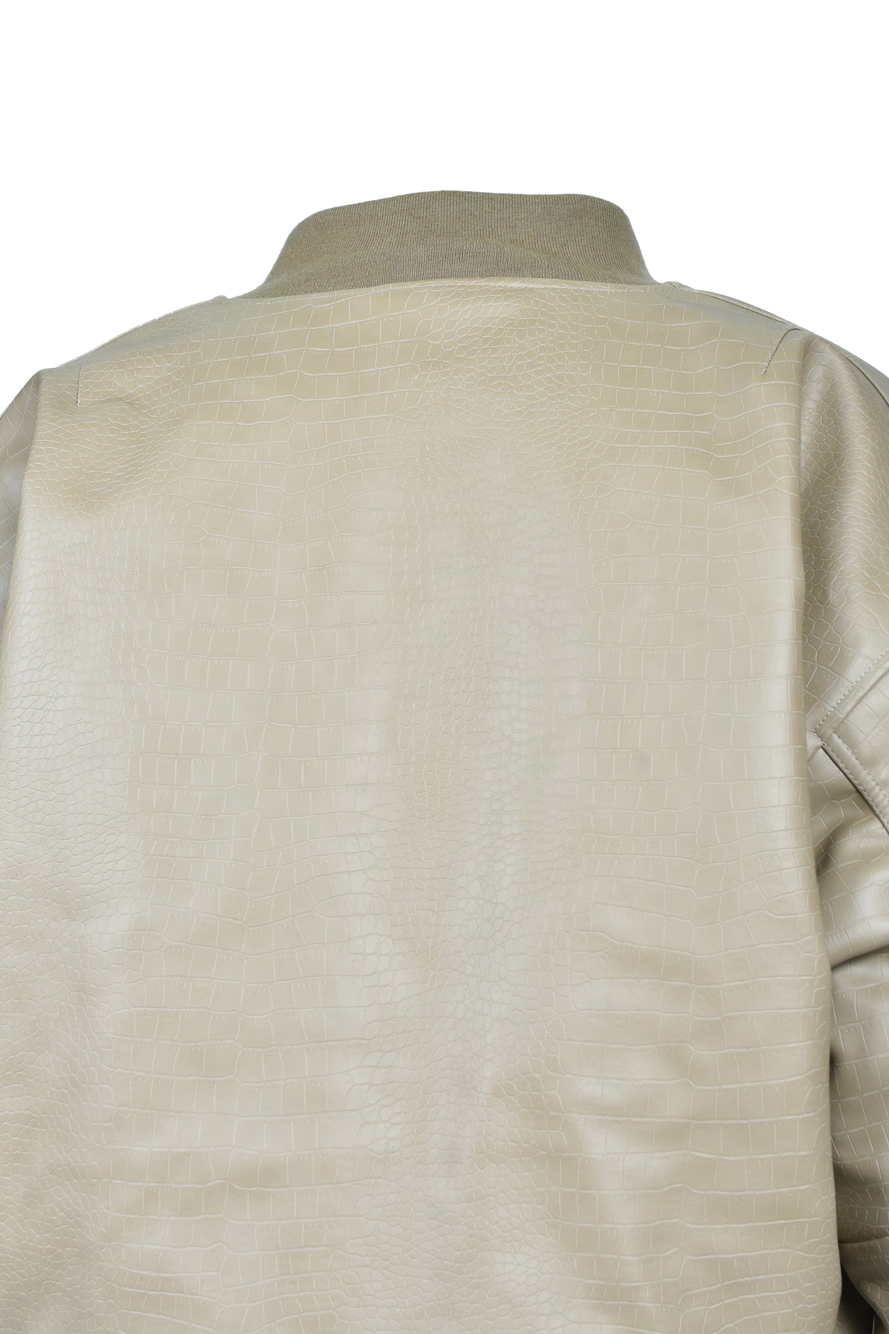 FAUX CROCODILE BOMBER JACKET / BEI