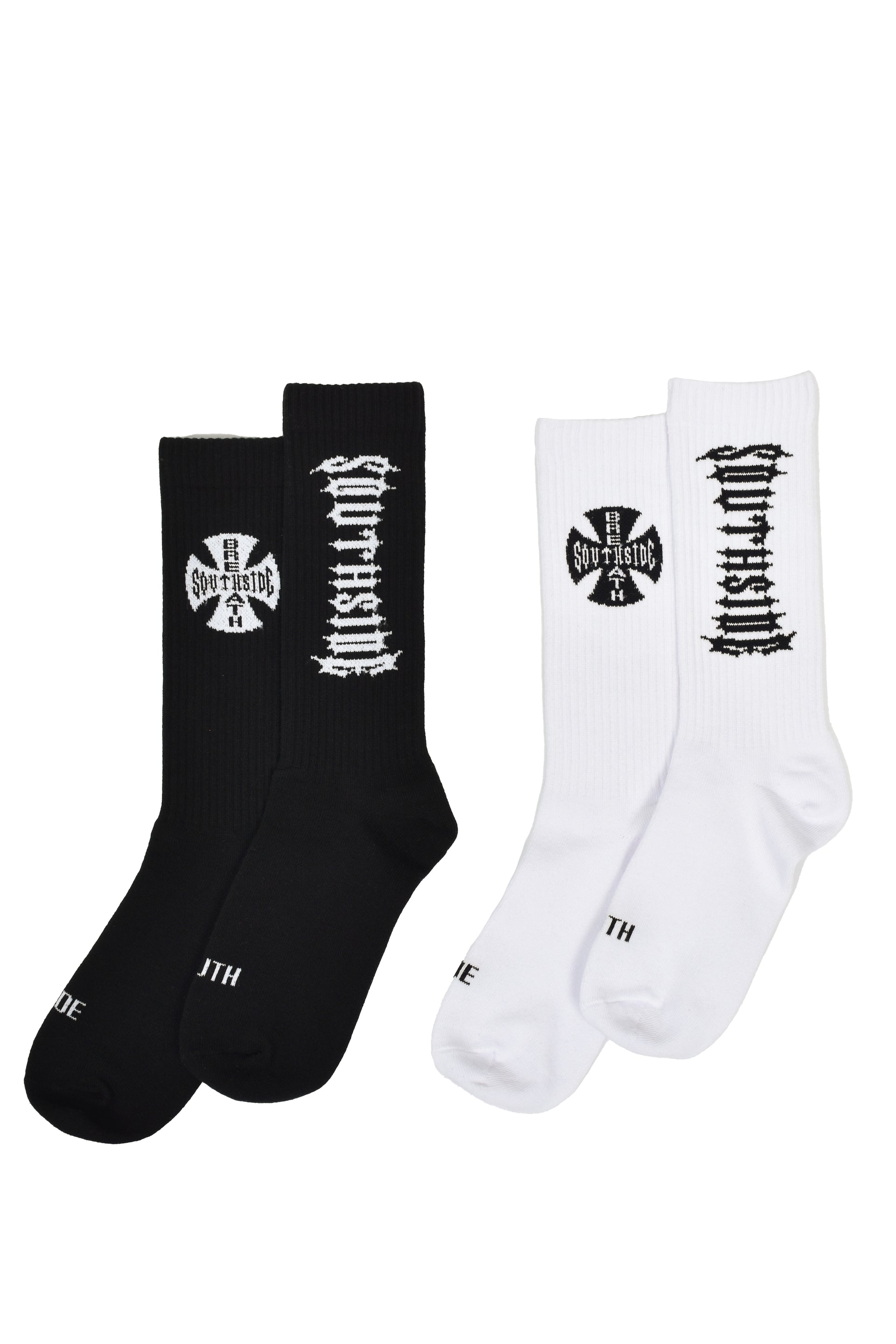SOUTHSIDE CROSS SOCKS 2PACK / BLK&WHT