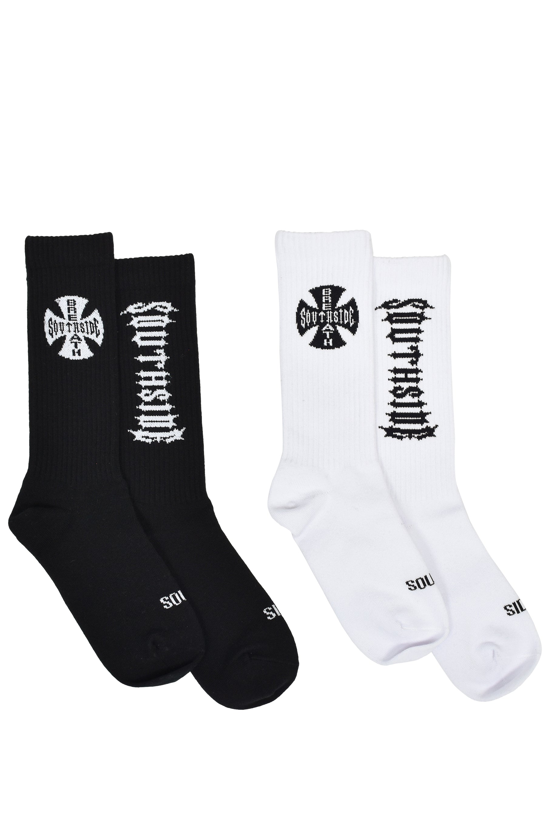 SOUTHSIDE CROSS SOCKS 2PACK / BLK&WHT