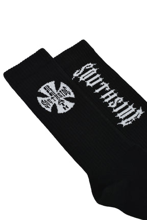 SOUTHSIDE CROSS SOCKS 2PACK / BLK&WHT