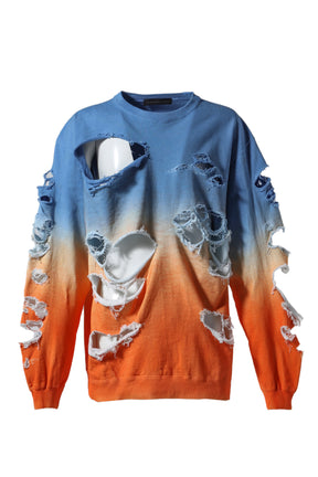 DISTRESSED CREWNECK / SKY