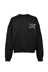 GRILL & TAN & BONE PATCH CREW SWEAT / BLK