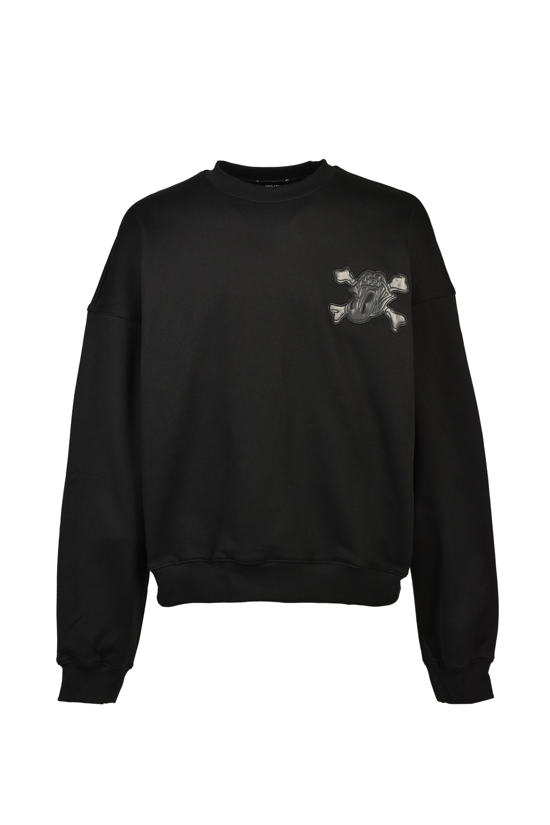 GRILL & TAN & BONE PATCH CREW SWEAT / BLK