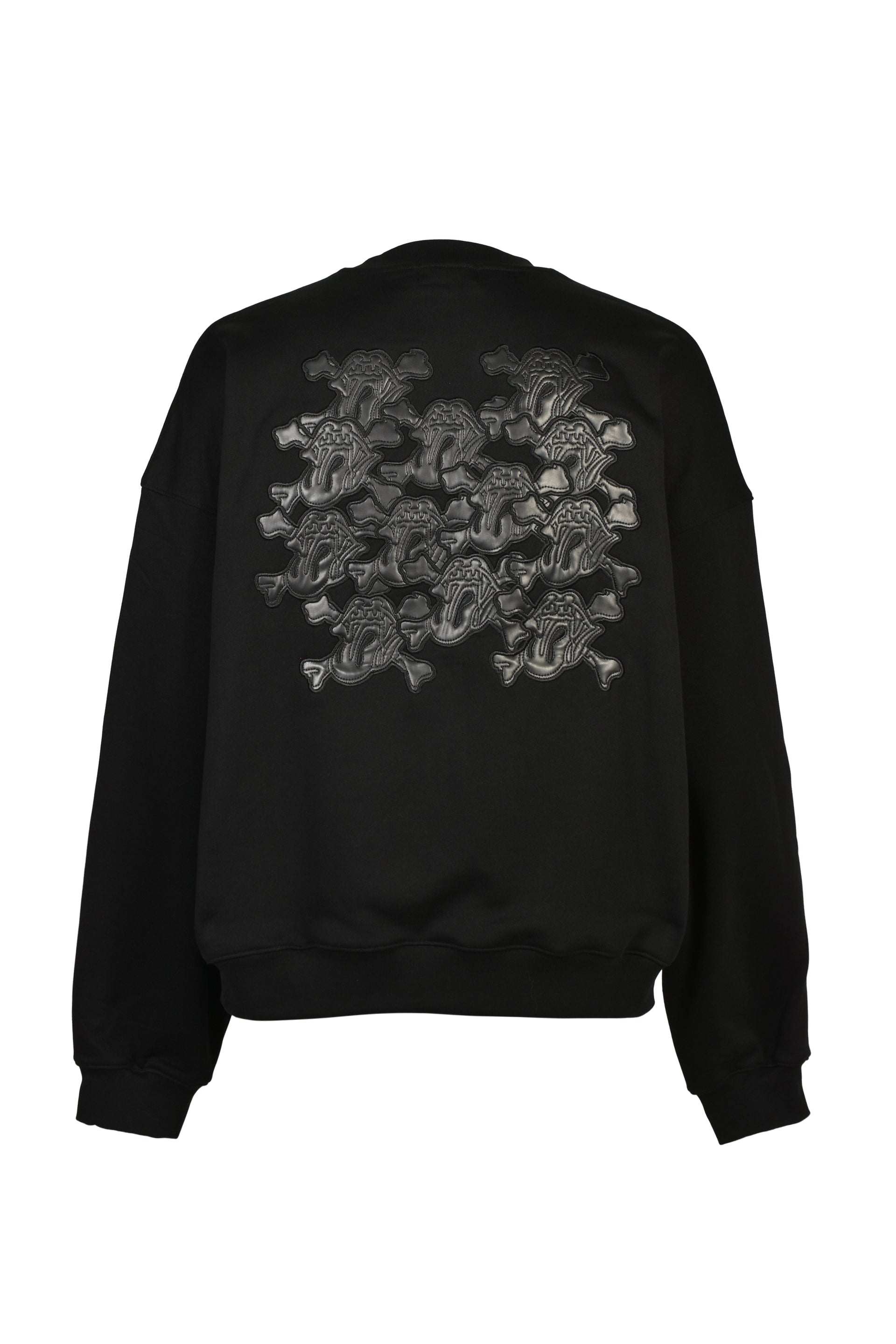 GRILL & TAN & BONE PATCH CREW SWEAT / BLK