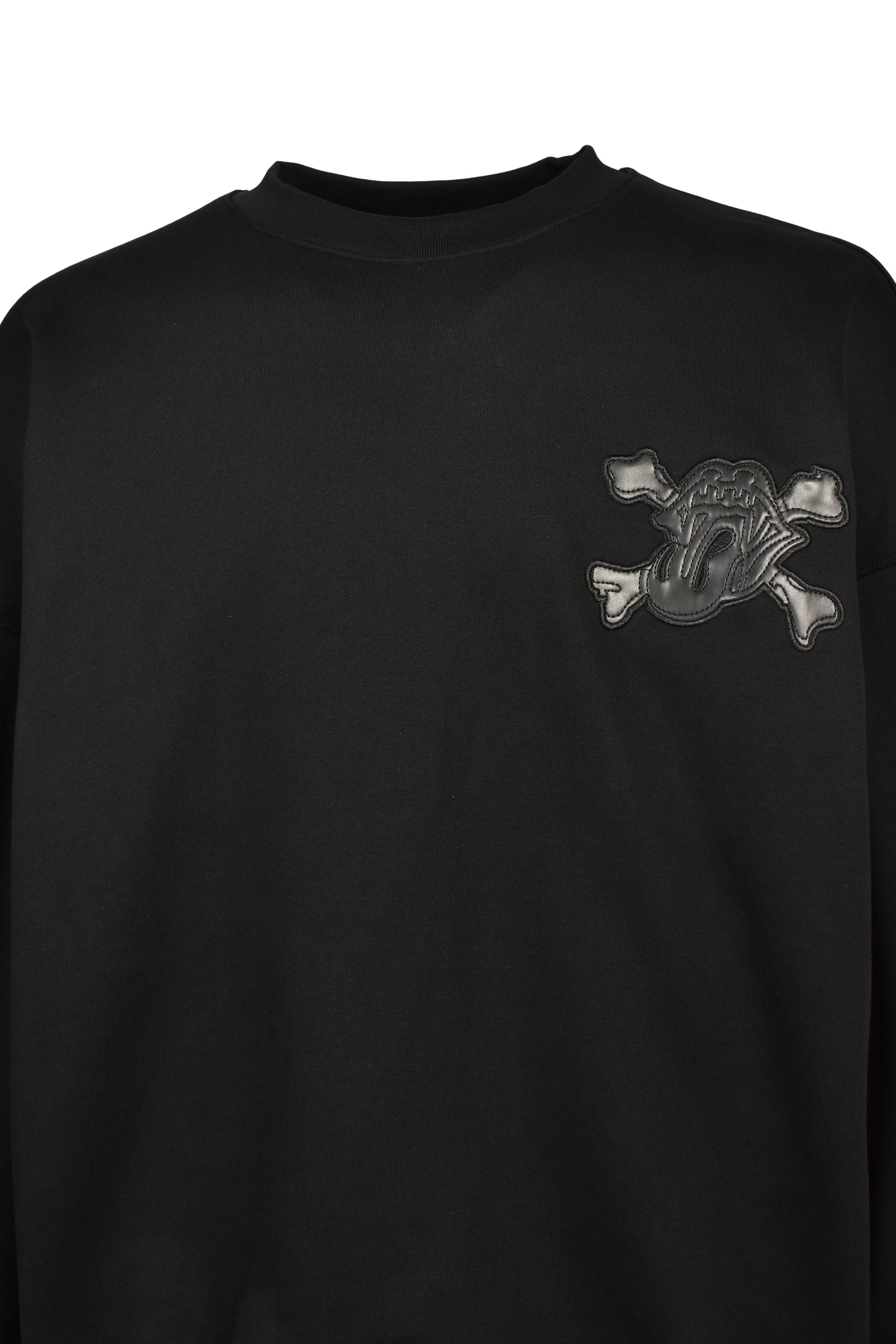 GRILL & TAN & BONE PATCH CREW SWEAT / BLK