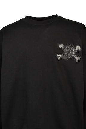 GRILL & TAN & BONE PATCH CREW SWEAT / BLK