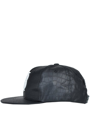 BH LOGO FAUX CROCODILE CAP / BLK