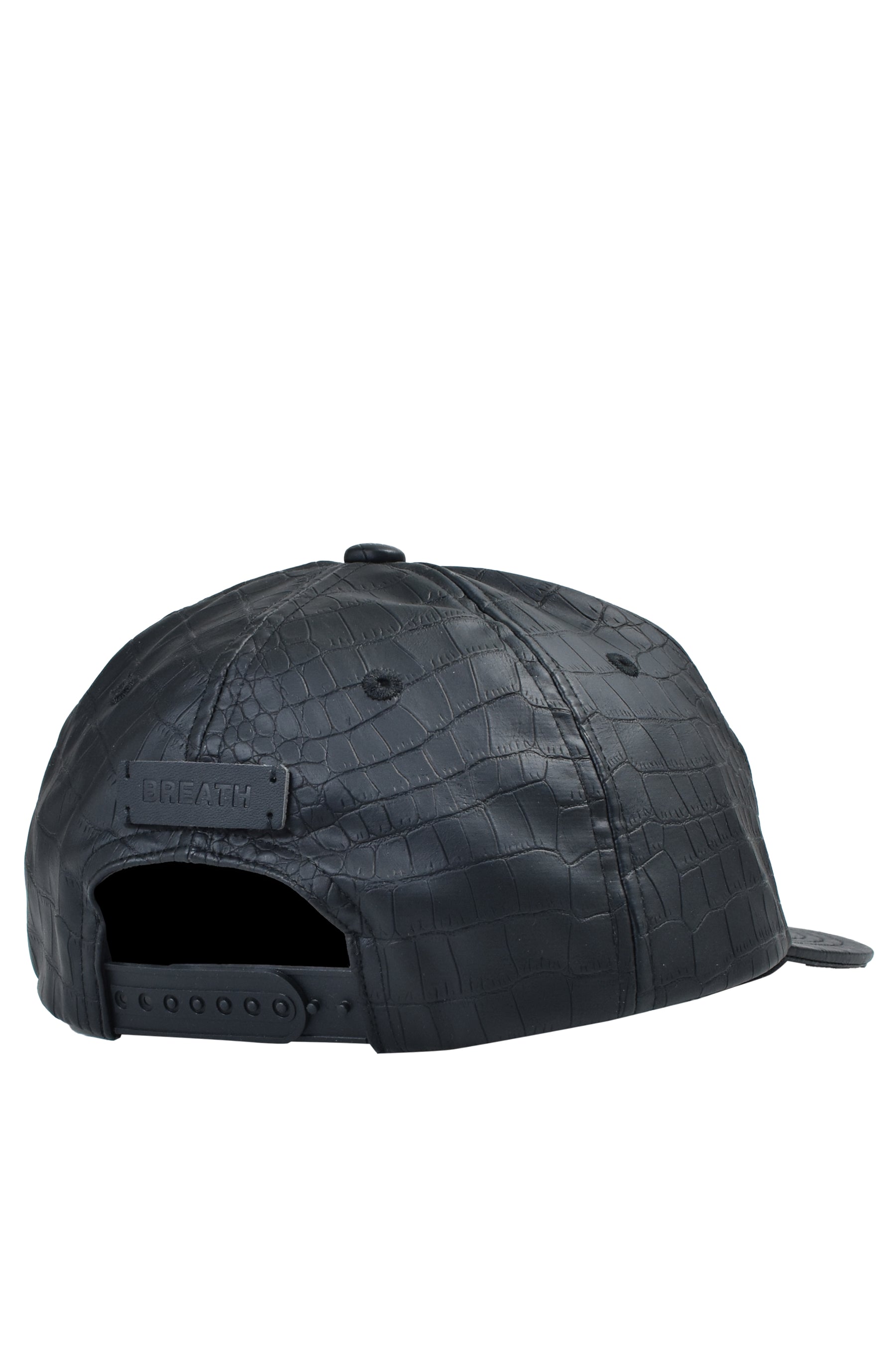 BH LOGO FAUX CROCODILE CAP / BLK