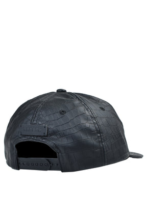 BH LOGO FAUX CROCODILE CAP / BLK