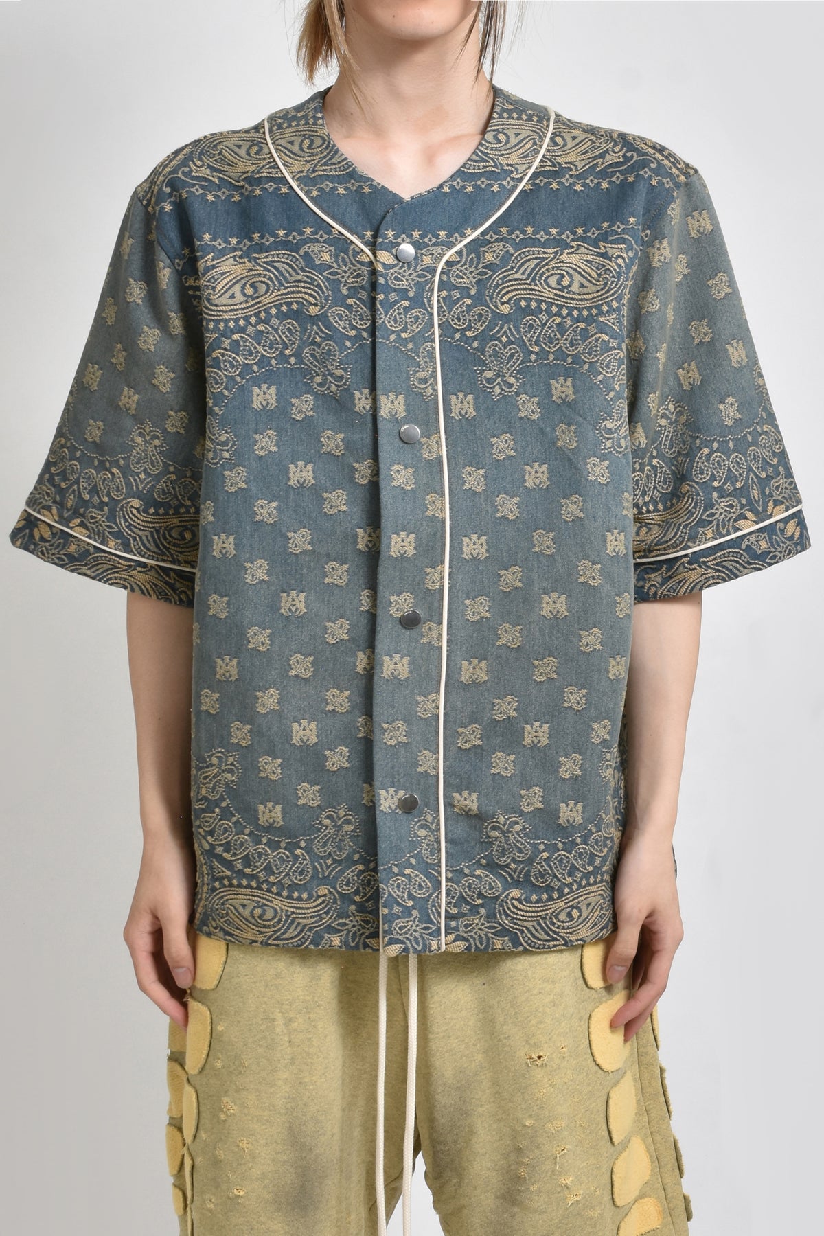 BANDANA JACQUARD BASEBALL SHIRT / CRAFTED INDIGO