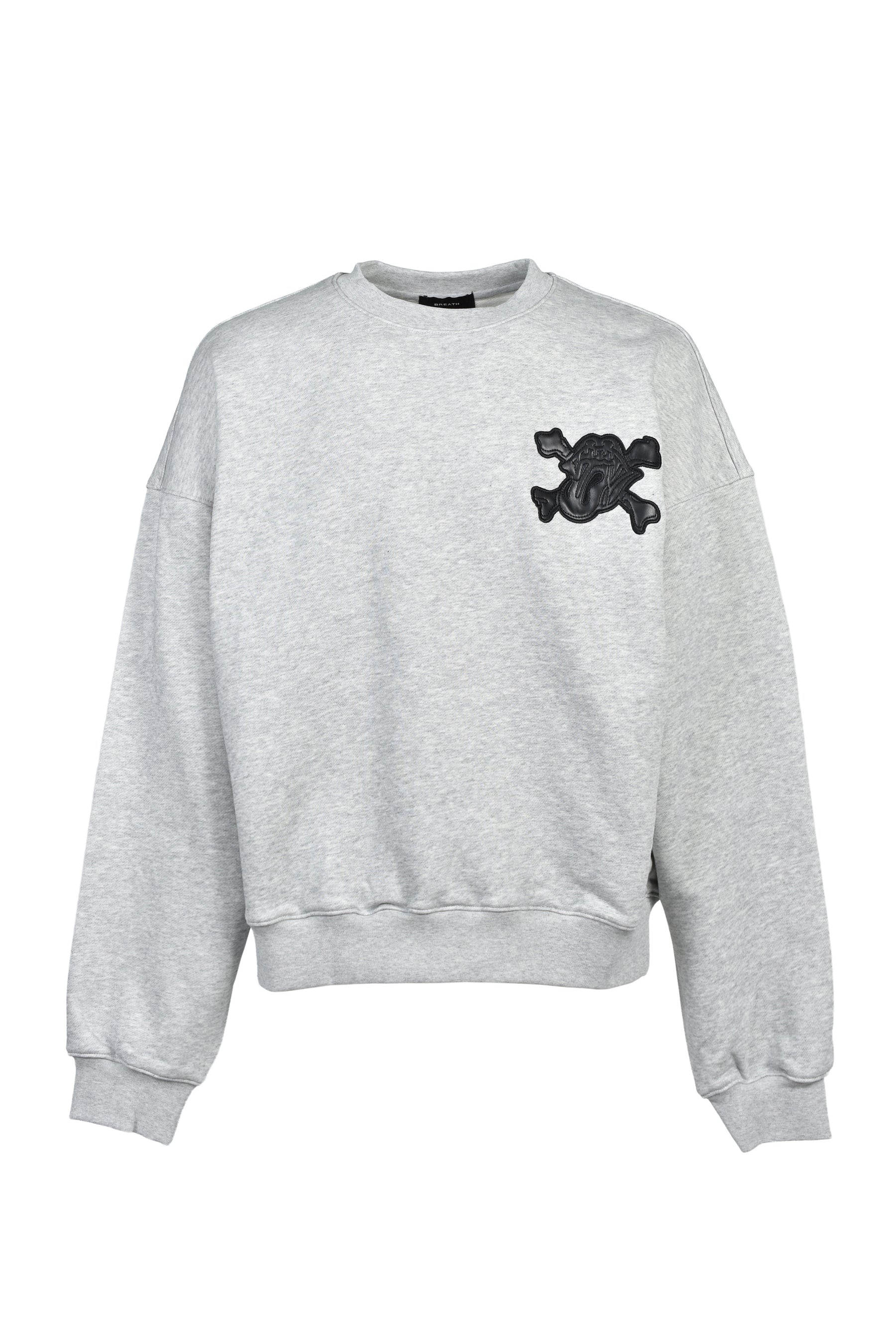 GRILL & TAN & BONE PATCH CREW SWEAT / GRY
