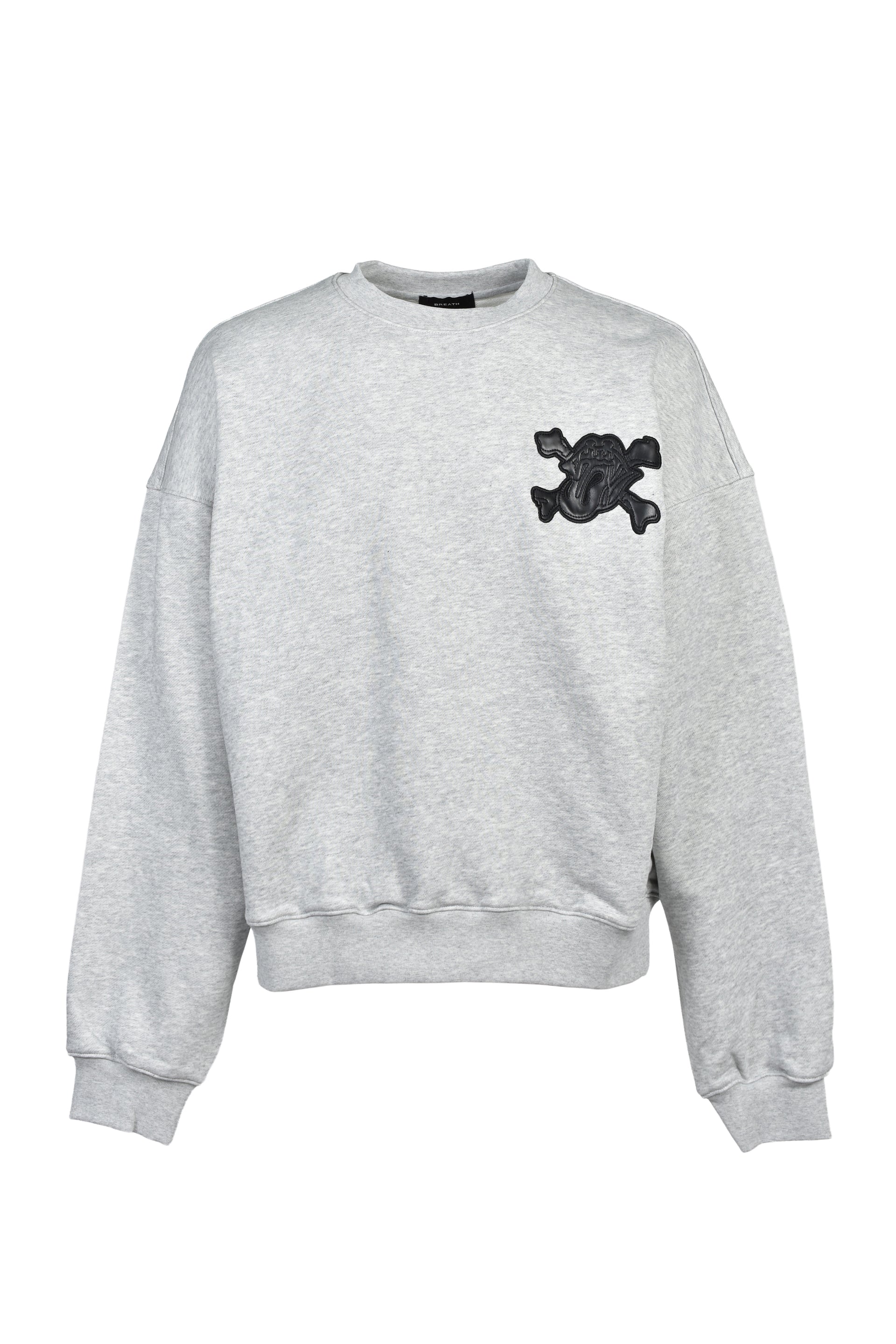 GRILL & TAN & BONE PATCH CREW SWEAT / GRY