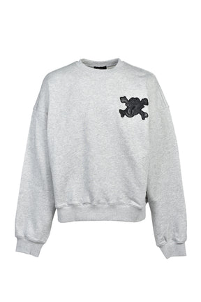 GRILL & TAN & BONE PATCH CREW SWEAT / GRY