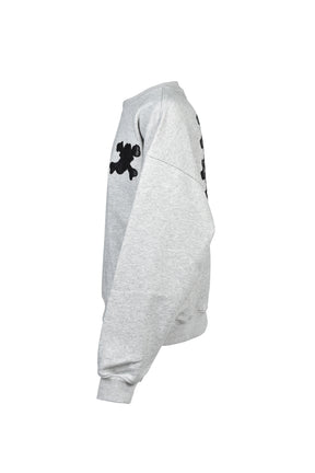 GRILL & TAN & BONE PATCH CREW SWEAT / GRY
