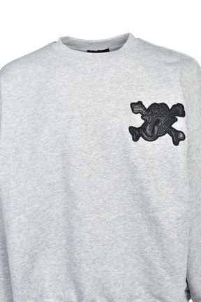 GRILL & TAN & BONE PATCH CREW SWEAT / GRY